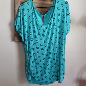 Teal Anchor Top